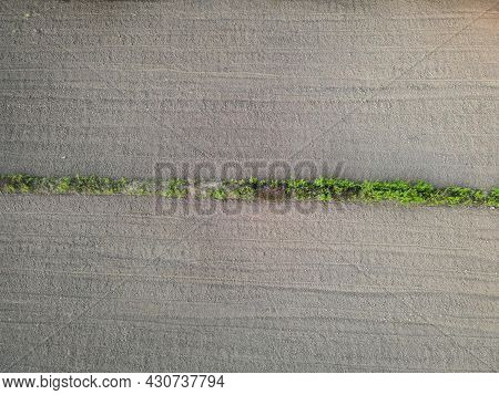 Aerial View Field Nature Agricultural Farm Background, Top View Plowed Field From Above Agricultural