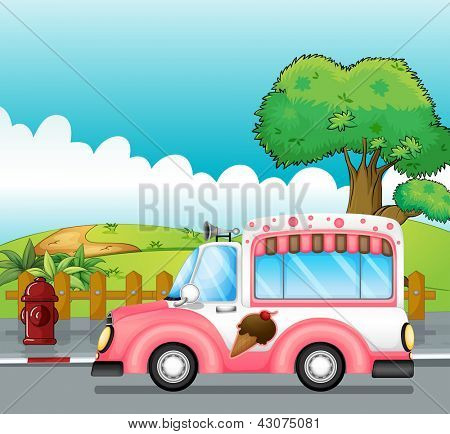 Illustration af en is lastbil