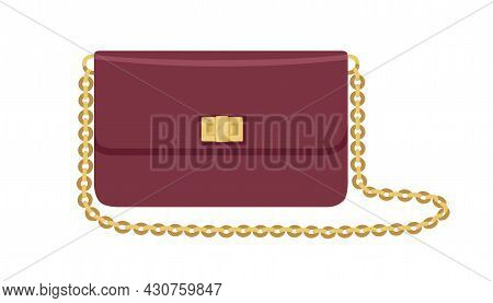 Modern Flap Clutch With Gold Chain Strap And Twist Lock. Women Fashion Small Purse Bag. Elegant Styl