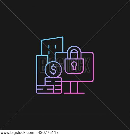 Material Nonpublic Information Gradient Vector Icon For Dark Theme. Security Trading. Cybersecurity 