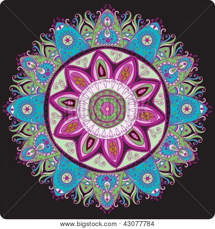 ลายลูกไม้สวยงามรอบวงกลมที่ละเอียดอ่อน