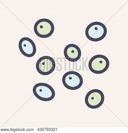 Bacteria Veillonella Color Vector Doodle Icon Design