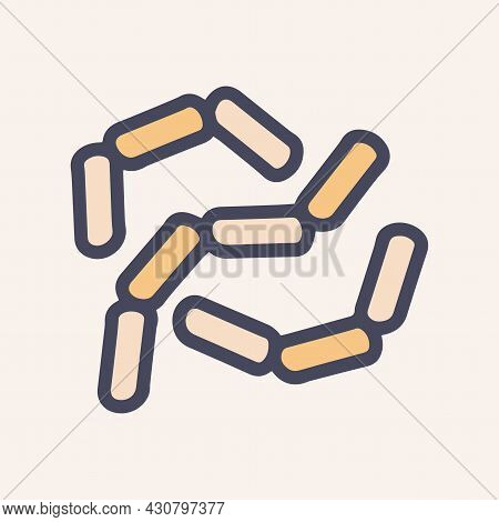 Bacteria Streptobacillus Color Vector Doodle Icon Design