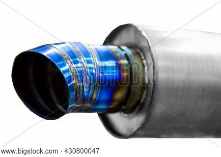 Car Exhaust Pipe On A White Background.