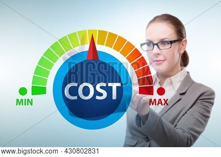 Businesswoman in cost management concept
