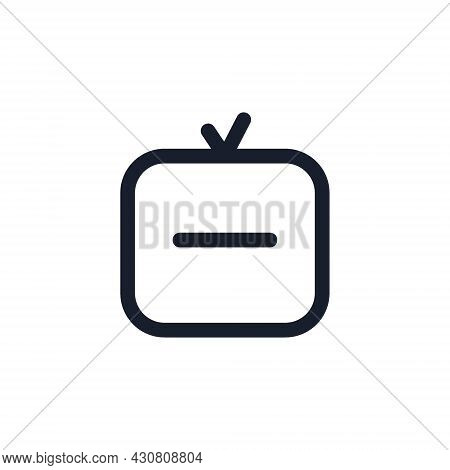 Kyiv, Ukraine - August 1, 2021: Igtv Black Line Icon. Popular Instagram Media Element. Tv, Live Tv S
