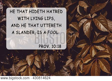 Bible Quotes Autumn Leaves Nature Background. Card Text For Believers. Inspirational Christian Prayi