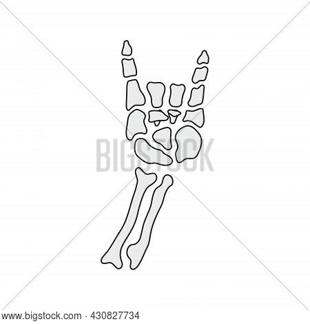 Rock Bony Skeleton Gesture Vector Hand Drawing