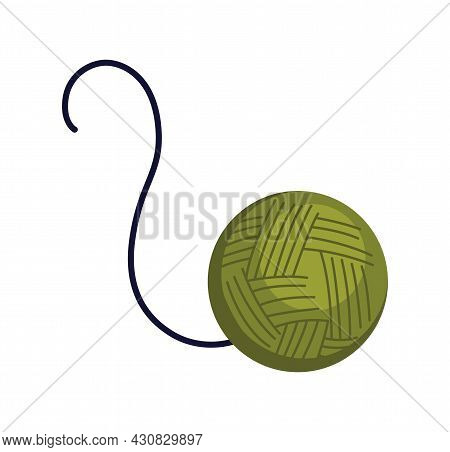 Cat Accessorie Ball Of Thread. Funny Toy Device For Playing With Animal. Colorful Illustration For P