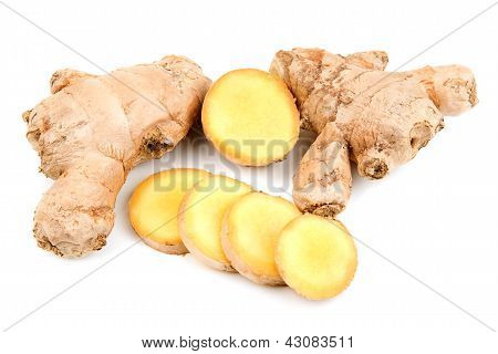 Ginger Root Isolated On White Background