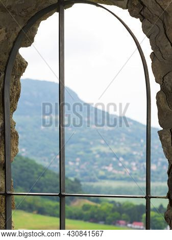 Panorama View Of Norht Balaton Through The Fortres Window