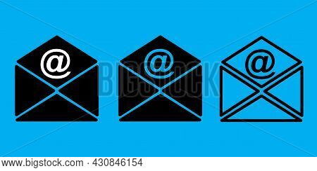 Envelopes Email Set. Sms Chat. Communication Icon. Contact Page Icon Set. Message Icon. Vector Illus