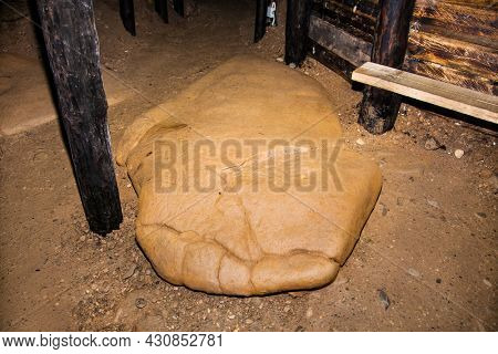 The megalithic blocks inside mysterious Ravne tunnels in Bosnian Pyramid Valley , Visoko . Bosnia and Herzegovina.