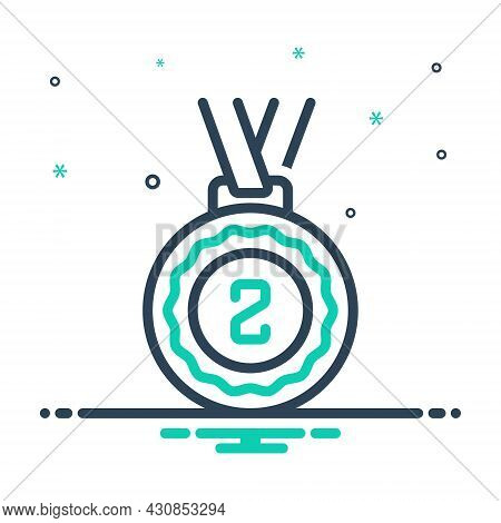 Mix Icon For Second Winner Success Award Reward Badage Prize Medal Place