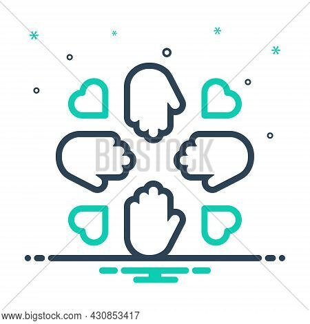 Mix Icon For Volunteer Participant Charity Voluntary Unconstrained Volunteering Help Community