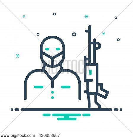 Mix Icon For Terrorism Panic Consternation Dread Terrorist Manslaughter Orion Gun Extremist Rebel Ra