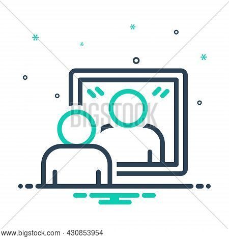 Mix Icon For Reflection Mirror Image Shadow Reflectivity Glass Figure Look Self
