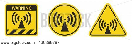 Beware Non-ionizing Radiation Symbol Sign On White Background