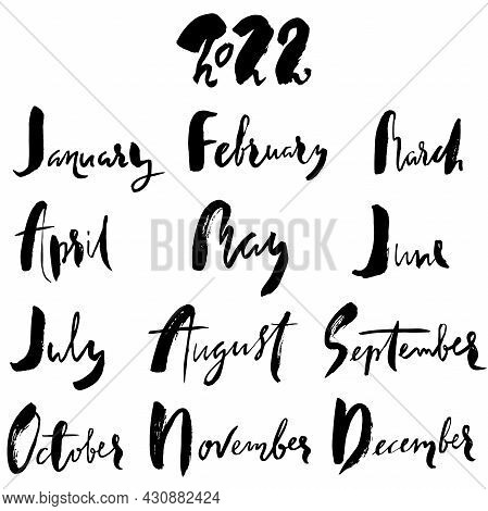 Hand Drawn Set Months Vector & Photo (Free Trial) | Bigstock