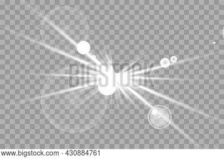 Shine Ray With Lightning. Abstract Special Effect Element Design.