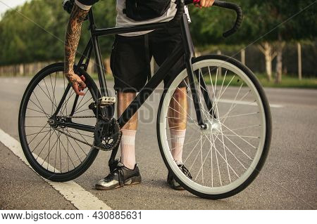 Riding On Open Air. Concept Of Youth, Strenghth, Action, Motion, Healthy Lifestyle.