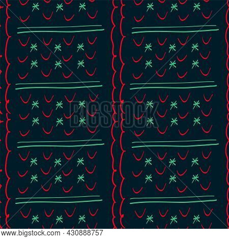 New Year With A Sweater Pattern. Merry Christmas And A Happy New Year. Cute Background Of A Winter S