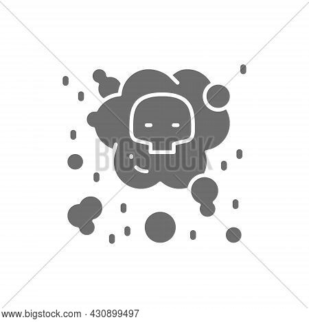 Vector Air Pollution, Industrial Smog Grey Icon.