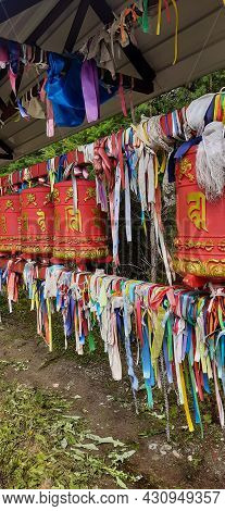 Buddhism. Lamaism. Vertical Banner For Social Networks.