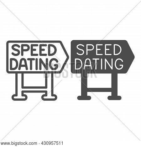 Speed Dating Signboard Pointer Emblem Line And Solid Icon, Dating Concept, Logo Vector Sign On White