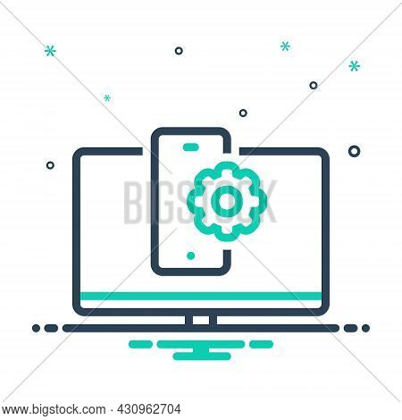 Mix Icon For Incorporate Digital System Technology Inclusive Incorporate Unified Synoptic Consolidat
