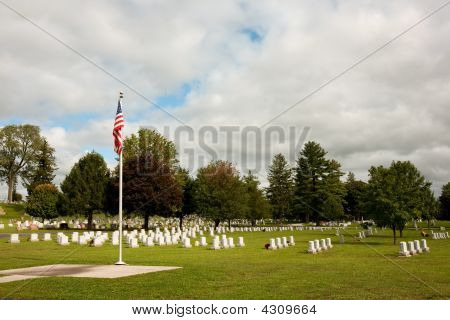 Flag At Cemetery