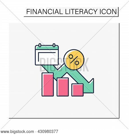 Decrease In Liabilities Fla Icon. Funding Use. Cash Outflow. Financial Literacy Concept. 3d Vector I