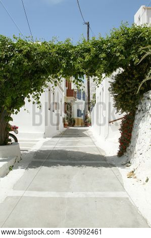 Narrow Streets Of Nikia Village On The Island Of Nisyros. Greece