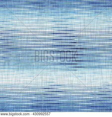 Classic Blue Woven Stripe Masculine Shirt Fabric Texture. Navy Space Dyed Marled Melange Background.