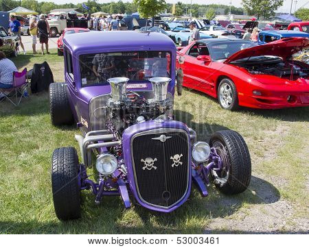 1932 Chevy Roadster Purple Front View