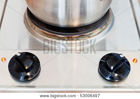 Pot On Hotplate Electric Stove