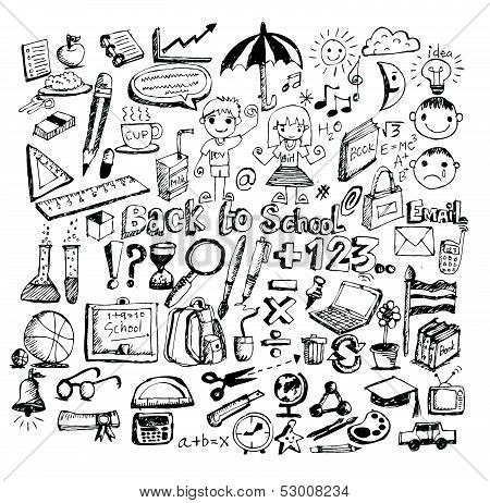 drawing school items Back to School Vector illustration