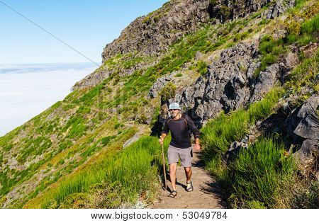 Pico Ruivo and Pico do Areeiro mountain peaks in  Madeira, Portugal