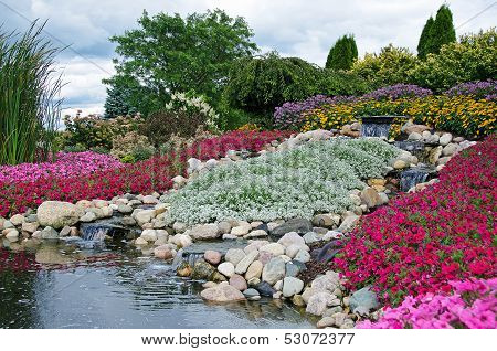 waterfalls in rock garden
