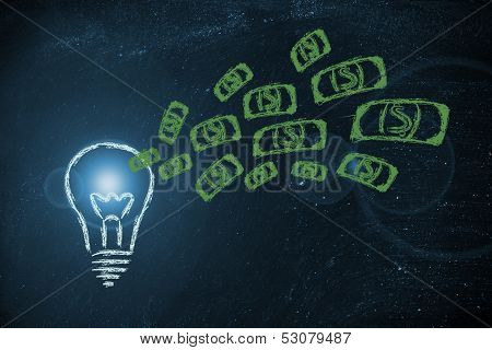 Imagem conceitual de uma idéia rentável de ganhar