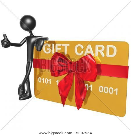 3D personage met giftcard