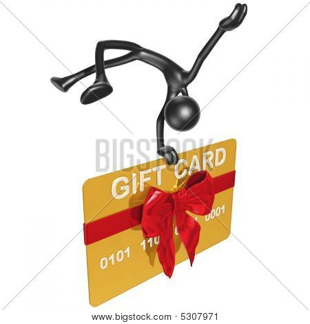 3D personage met giftcard