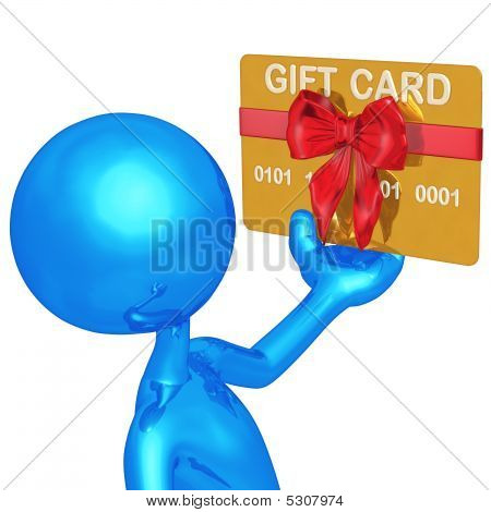 3D personage met giftcard