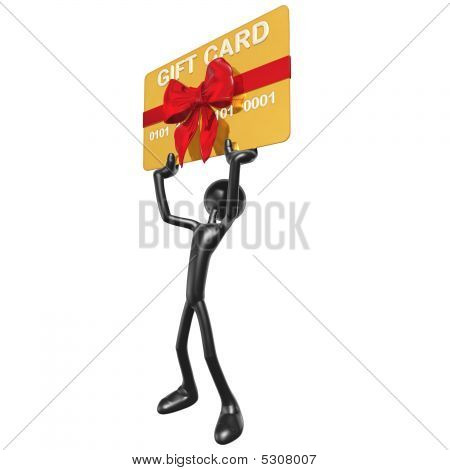 3D personage met giftcard