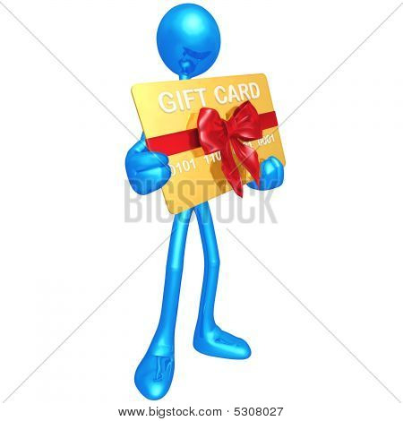 3D personage met giftcard