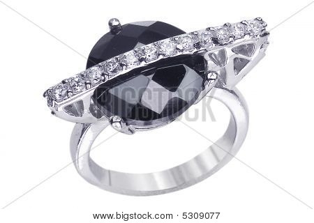 Rings  With Gemstones  Isolated On White Background