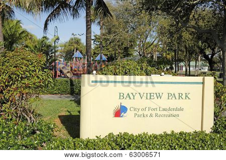 Bayview Park Sign On Bayview Drive