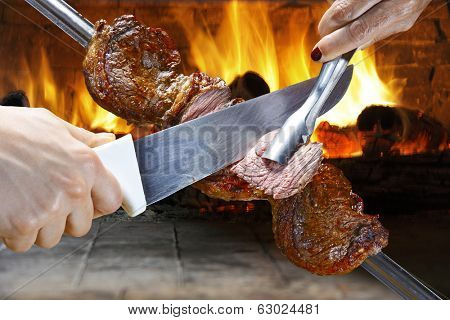 Picanha, traditional Brazilian barbecue. 