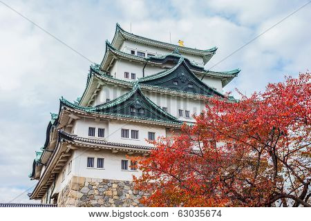 Nagoya Castle  with Sky background in Autumn