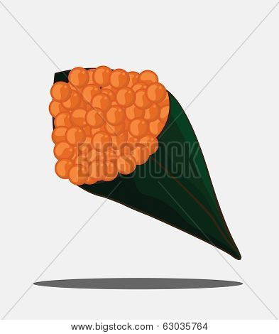 temaki sushi salmon. Vector and illustration